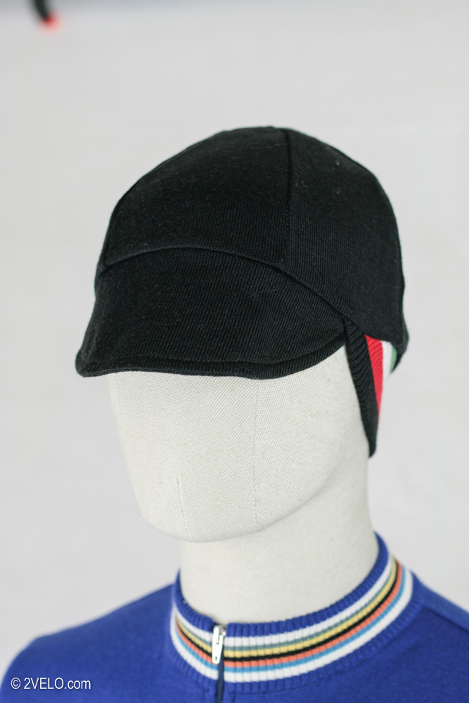 italy Vintage style merino wool CYCLING CAP double sided black 